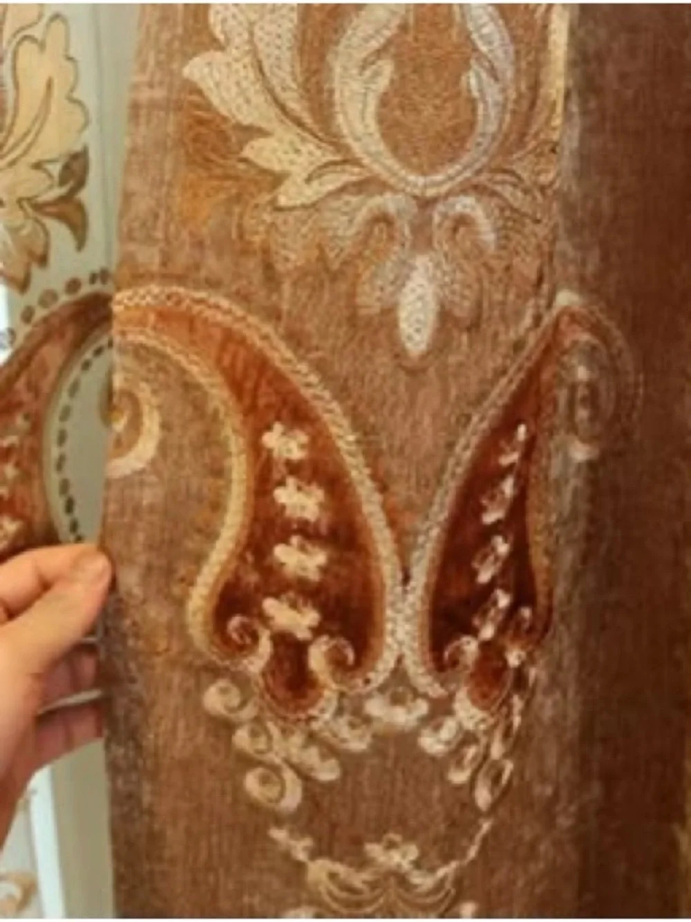 European Luxury Gold Embroidered 3-Piece Curtain Set